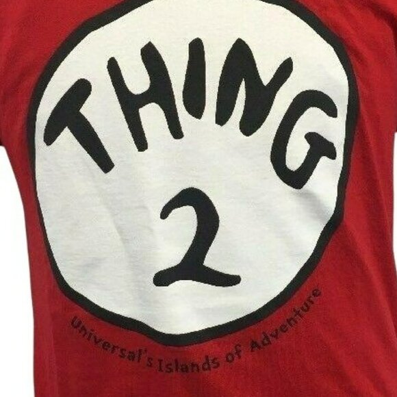 Universal Studios Thing 2 Dr Seuss Mens T-Shirt Size M Red S/S Tee tshirt t shir - Picture 2 of 7